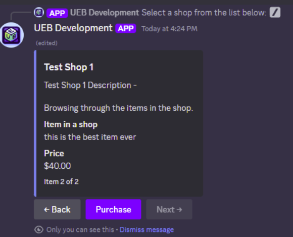 Shop Interface